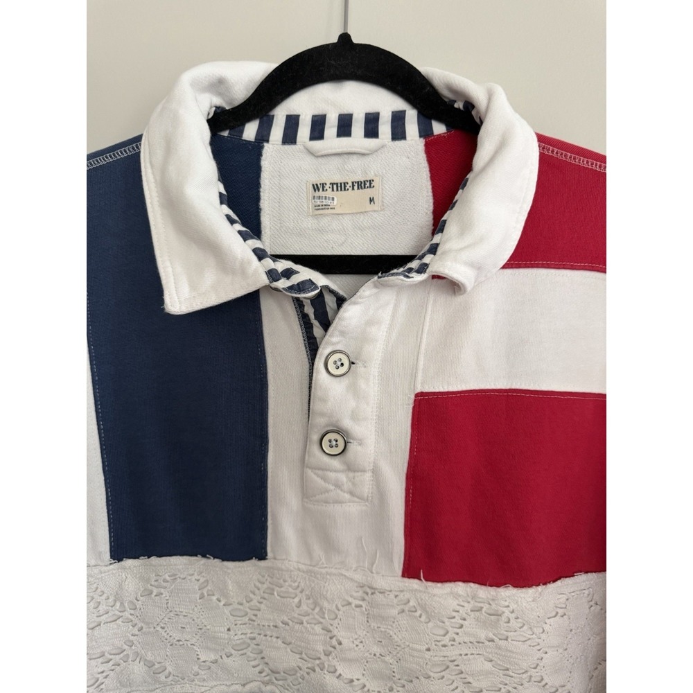 Free People We The Free American Dream Polo Women's Size Medium - Picture 3 of 15